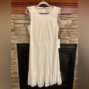 New Calvin Klein White Eyelet Sundress NWT